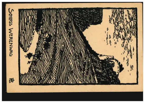 Artiste AK Château de coupe de bois Werenwag / Haut vallée du Danube, inutilisé