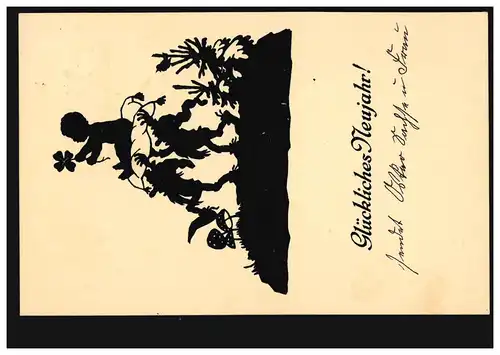 AK C. Charrue: Les nains portent un enfant avec un trèfle chanceux, couru vers 1930