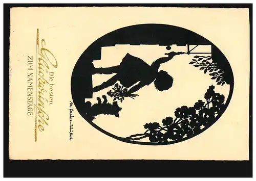 AK M. Sachsen-Schubert: Filles Sonnerie Chien, MUNICHE 17.3.1933