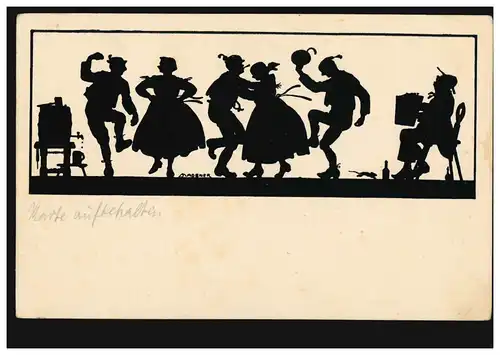 AK Ciseaux Josef Madlener: Agritourisme danser Bier Musique, marqué