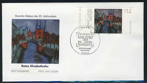 2279 Peinture allemande Ernst Ludwig Kirchner FDC Bonn