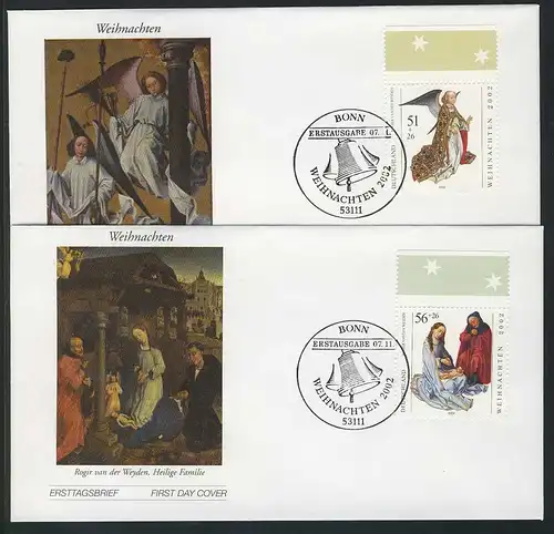 2285-2286 Noël 2002 - Taux sur 2 FDC Bonn