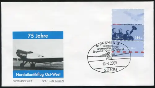 2331 Briefmarke 2003 Nordatlantikflug auf FDC Bremen