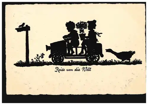 Voyage AK de ciseaux autour du monde, BAD HOMBURG V.D. HÖHE KIRDORF1.3.1933