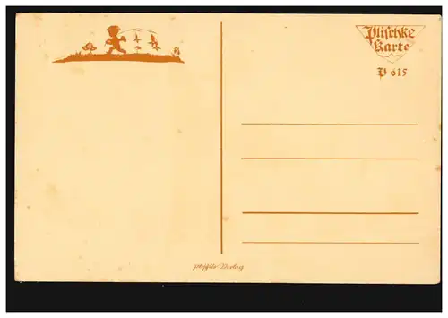 Carte de plisque de ciseaux AK Georg: Un chien d'anges de fierté, inutilisé