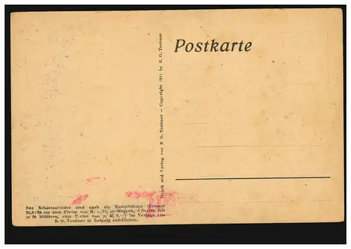 Scherenschnitt-AK Karl Wilhelm Diefenbach Göttliche Jugend Blatt 38, ungebraucht