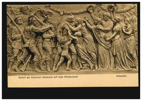 AK-Artiste relief au monument national de la Niederwald: retour à la maison, inutilisé