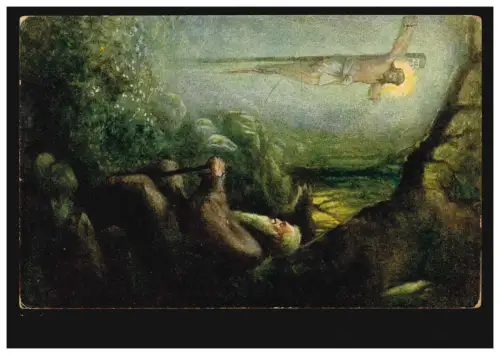 Künstler-AK H.R. Seeland: Der Pilger, Verlag F.H.&.S. Wien, gelaufen 1919