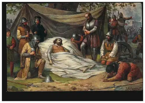 AK Artiste mort du chef militaire des Hussites Jan Zizka de Trocnov le 11.10.1424