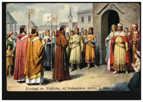 AK Artiste Introduction de St. Vojtech 983 sur la chaise épiscopale, inutilisé