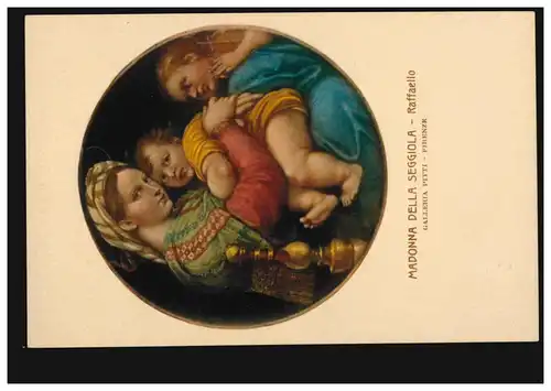 Künstler-AK Raffael: Madonna della Seggiola, Verlag Sborgi Florenz, ungebraucht