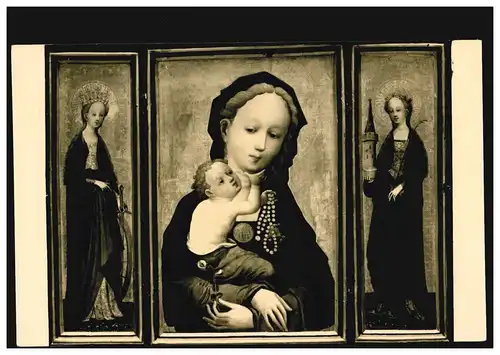 AK Triptyque d'artiste Madonna avec enfant, Wallraf-Richartz Musée, inutilisé