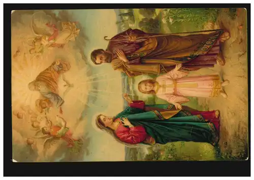 AK Artiste Oswald Völkel: La Sainte Famille, Édition Egèmes, inutilisé