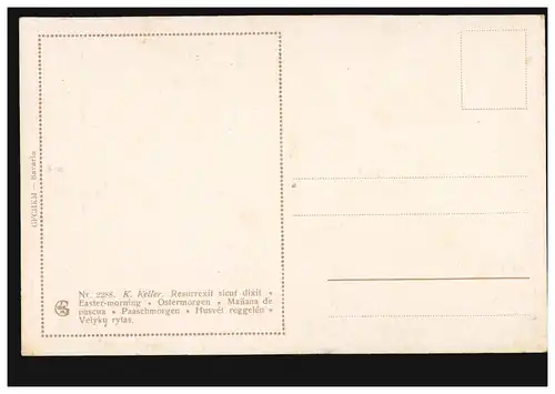 AK K. Keller: Le matin de Pâques - La résurrection, inutilisé