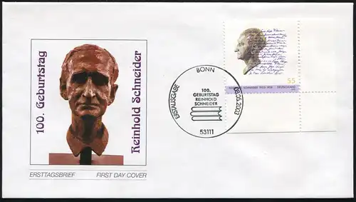 2339 Reinhold Schneider FDC Bonn
