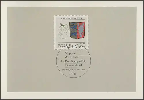 MinKa 24/1994 Wappen der Länder: Schleswig-Holstein