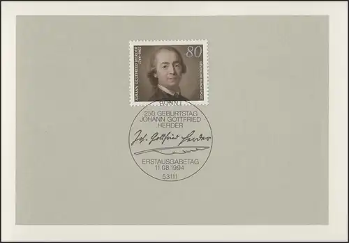 MinKa 26/1994 Johann Gottfried Herder, écrivain