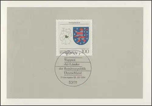 MinKa 32/1994 Wappen der Länder: Thüringen