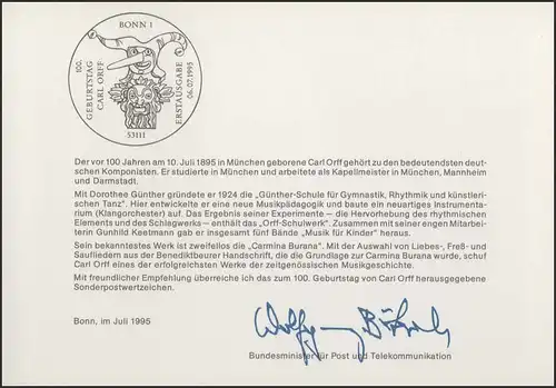 MinKa 24/1995 Carl Orf, compositeur