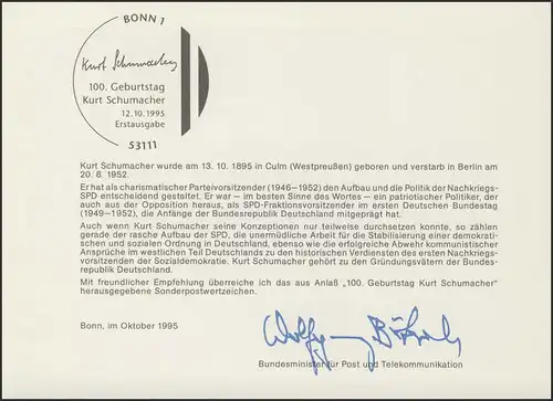 MinKa 33/1995 Kurt Schumacher, Politiker
