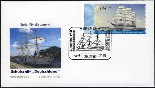 2468 Jugend Großsegler 144+56 C Deutschland FDC Bremen Aktionstag
