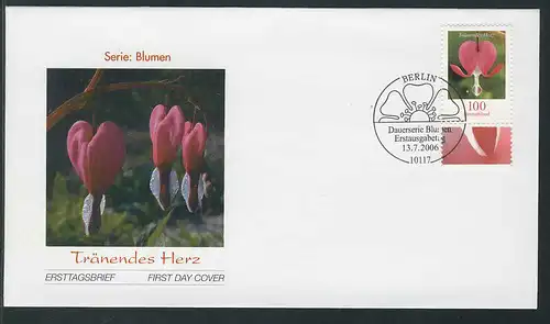 2547 Blumen 100 C Tränendes Herz auf FDC Berlin