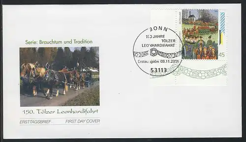 2494 Faire du voyage à Tölzer Leonhardi sur FDC Bonn