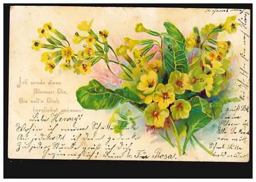 AK Fleurs bulbes jaunes, selon BURGDORF (HANNOVER) 3.7.1901