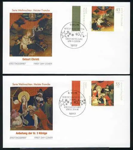 2569-2570 Weihnachten 2006 - Satz auf 2 FDC Berlin