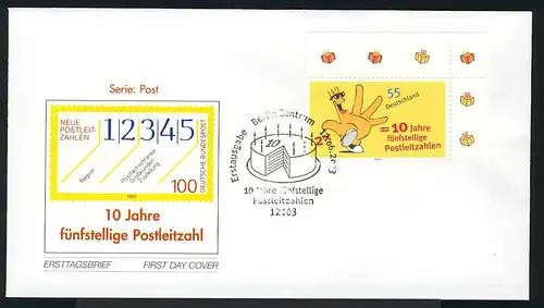 2344 Post fünfstellige Postleitzahlen FDC Berlin