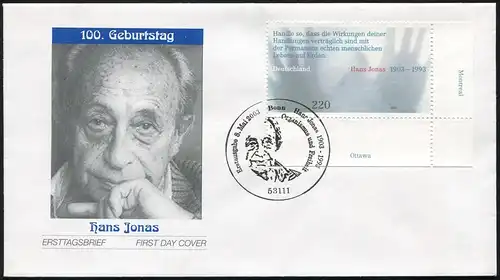 2338 Hans Jonas FDC Bonn