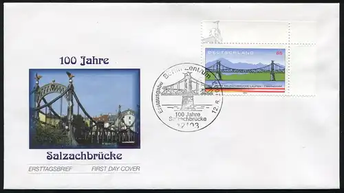 2345 Salzachbrücke - nassklebend auf FDC Berlin