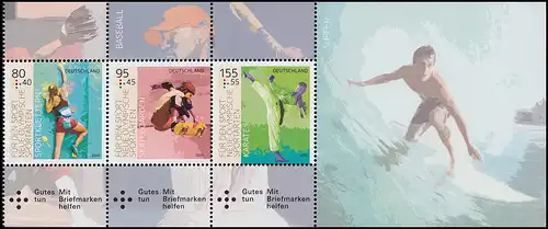 HBl. 56 Nouveaux sports olympiques: Impression, ONFALITE avec 3 timbres **