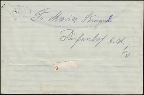 Landpost-Stempel Sandbach über HÖCHST (ODENWALD) 23.2.1937 nach Kiel