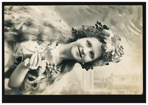 AK de mode La Reine du Vin, MARIADORF 7.2.1908