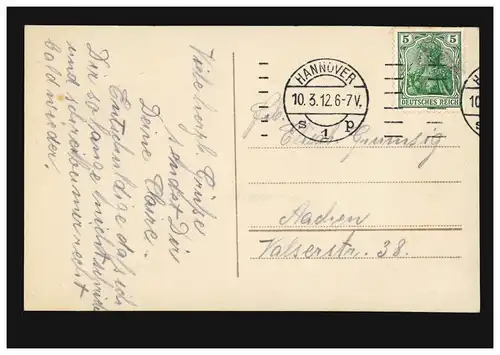 Portrait de femme mode AK avec bande de cheveux, maison d'édition R.&.K.L., HANNOVER 10.3.1912