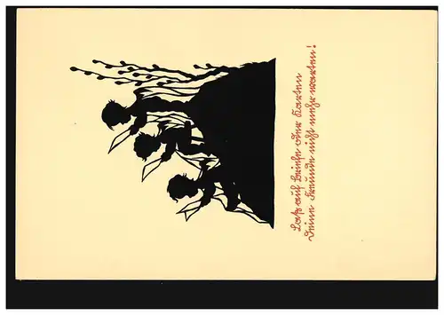 AK Ciseaux Trois anges lire journal, carte Boldt Kaiser, inutilisé