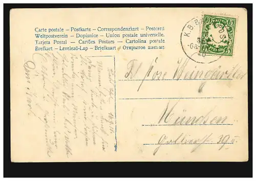 Poste ferroviaire K.B. BAHNPOST 16.9.1910 Ga, mode AK Portrait de femme avec collier de perles