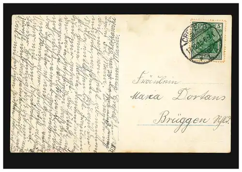 Mode-AK Fräulein Feldgrau - Rauchende Frau in Uniform, CREFELD 17.10.1915