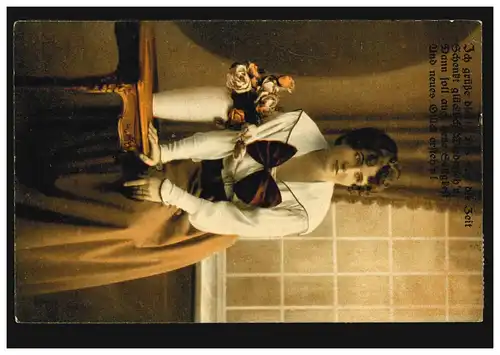 Mode AK femme avec chemisier blanc et grand boucle, FRANKFURT/MAIN 8.3.1919