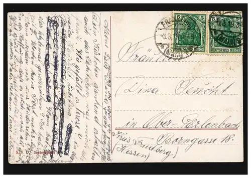 Mode AK femme avec chemisier blanc et grand boucle, FRANKFURT/MAIN 8.3.1919