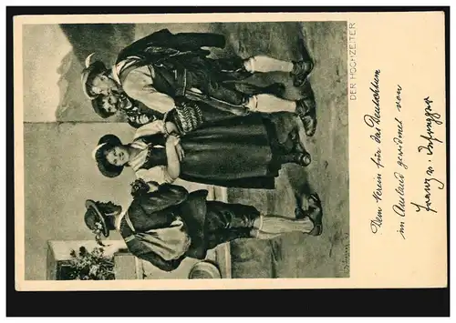 Carte d'artiste Franz von Defregger: Le Marié, inutilisé