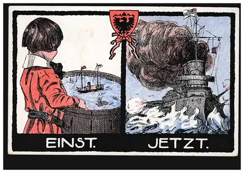 Miltaria-AK Der zukünftige Kapitän - EINST. JETZT., Verlag A.L.H.1., ungebraucht