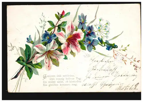 Fleur-AK Bunter Branche de fleurs, GROS-FRIEDRICHSDORF (OSPR.) 12.11.1906