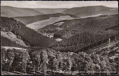 Landpost-Stempel Gellinghausen über BESTWIG 13.8.1958, AK Bödefeld Hochsauerland