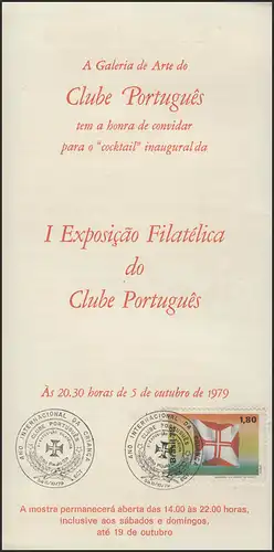 Brasilien Prospekt Ausstellung Club Portugal 1979,Marke mit Flagge SSt Sao Paulo