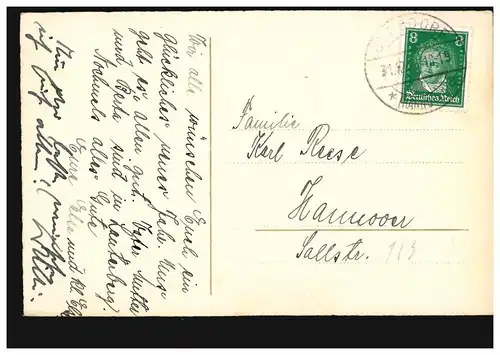 Salut de l'année - Bonsoir de la coupe - Buissons, BURSDORF (HANNOVER) 31.12.1938