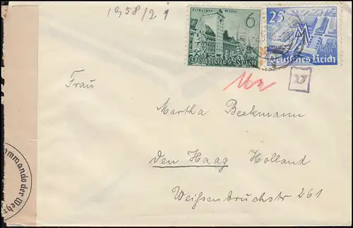 Zensur Oberkommando der Wehrmacht Brief 740+742 Messe Leipzig OLDENBURG 2.5.1940