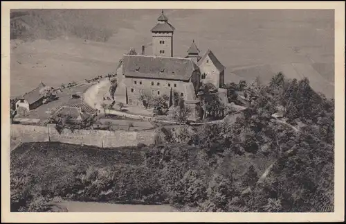 Landpost-Stempel Holzhausen Arnstadt Land. 19.9.1939 auf AK Veste Wachsenburg