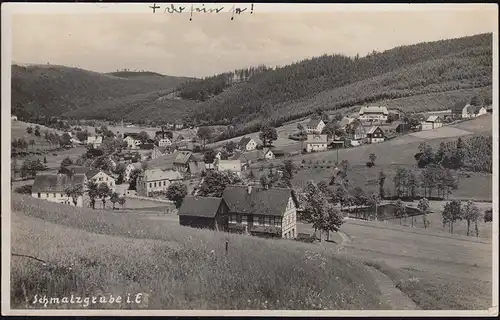 Landpost-Stempel Schmalzgrube über MARIENBERG (SACHSEN) 28.5.36 auf AK Ponorama